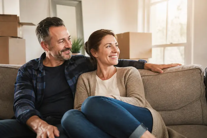 Houston homeowners relaxing at home after a hassle-free cash sale